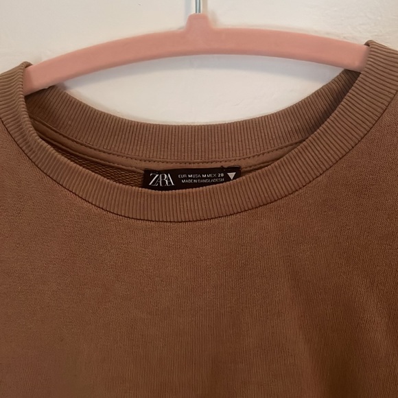 Zara cropped sweatshirt in brown - Picture 2 of 4